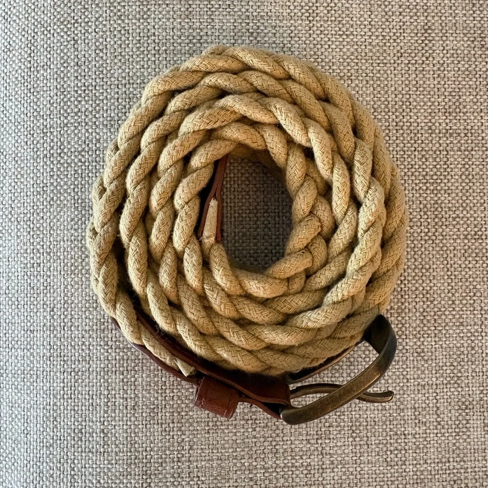 Pusser’s British West Indies Braided Rope Belt - Leather Trim M